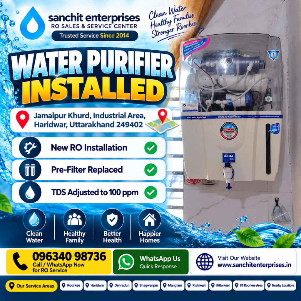 New RO Water Purifier Installation in Jamalpur Khurd, Haridwar