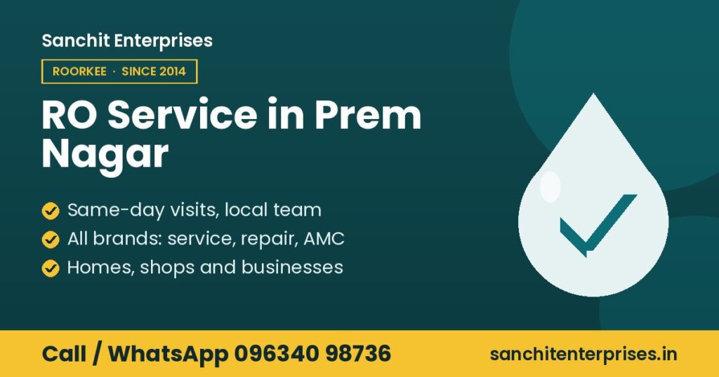 RO service in Prem Nagar by Sanchit Enterprises: same-day visits from a local team