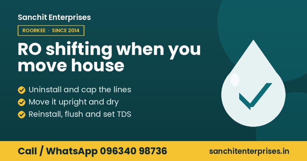 RO shifting in Roorkee by Sanchit Enterprises